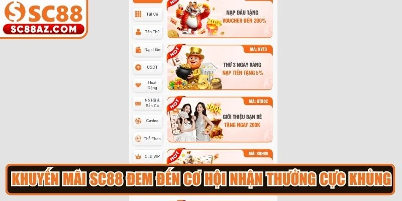 Khuyến mãi Sc88 đem đến cơ hội nhận thưởng cực khủng cho người chơi